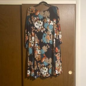 Mid length blue floral dress